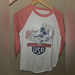 Disney Parks Mickey Run 3/4 Sleeve Shirt Small